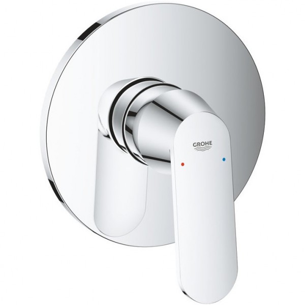 Shower tap Wall-mounted external part 1 way material: Brass mixer With plate without hand shower, hose and holder, color: Chrome surface: Glossy