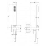 Shower head W/ hose, holder and outlet elbow 1 jet, color: Gold surface: Glossy Hand showers