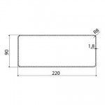 Σωλήνας TR1200, 220x90mm, πλακέ από πλαστικό Εξαρτήματα ηλεκτρικών συσκευών