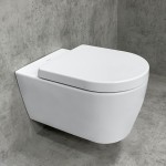 Wall-mounted toilet & toilet seat soft closing, style: Wrapover hidden fixation Rimless 57x36 surface: Glossy, color: White Wall-mounted Wall-mounted toilet & toilet seat soft closing, style: Wrapover hidden fixation Rimless 57x36 surface: Glossy, color: White Wall-mounted