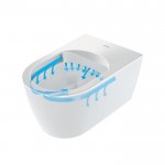 Σετ Λεκάνη επίτοιχη (κρεμαστή) υψηλής πίεσης + Κάλυμμα soft closing Rimless Wrapover κρυφή στήριξη 57x36 επιφάνεια: Γυαλιστερή, χρώμα: Λευκό Επίτοιχες ΥΠ