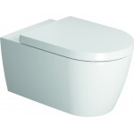 Wall-mounted toilet & toilet seat soft closing, style: Wrapover hidden fixation Rimless 57x36 surface: Glossy, color: White Wall-mounted Wall-mounted toilet & toilet seat soft closing, style: Wrapover hidden fixation Rimless 57x36 surface: Glossy, color: White Wall-mounted