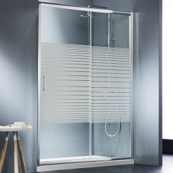 Shower enclosure Linear 120x180 5mm sliding Stripes glass surface: Glossy, color: Chrome Linear