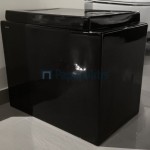 Σετ Λεκάνη επιδαπέδια ΥΠ (υψηλής πίεσης) + Κάλυμμα Wrapover εφαπτόμενη με χείλος πίσω σιφώνι P 60cm επιφάνεια: Γυαλιστερή, χρώμα: Μαύρο Επιδαπέδιες ΥΠ