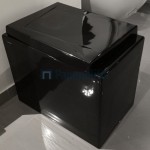 Floor standing toilet & toilet seat, style: Wrapover back to wall horizontal outlet p with rim 60cm surface: Glossy, color: Black Floor standing Floor standing toilet & toilet seat, style: Wrapover back to wall horizontal outlet p with rim 60cm surface: Glossy, color: Black Floor standing