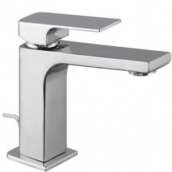 Wash basin tap Deck-mounted material: Brass mixer With push-open waste set Μ size, color: Chrome surface: Glossy Deck-mounted
