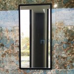 Καθρέπτης, σχήμα: Ορθογώνιο 45x90 από κρύσταλλο με μαύρο πλαίσιο, χρώμα: Μαύρο Καθρέπτες μπάνιου