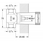 Μπαταρία ντουζιέρας εντοιχιζόμενη εσωτερικό μέρος 2 εξόδων Εντοιχιζόμενες εσωτερικό μέρος