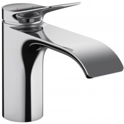 Wash basin tap Deck-mounted material: Brass mixer waterfall (cascatta) Without waste Μ size 70, color: Chrome surface: Glossy