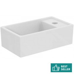 Washbasin Wall-mounted 37x21x11 no pedestal With 1 bowl With hole on the right material: Porcelain, color: White surface: Glossy